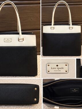 Kate Spade New York Black & Cream/White Two-Tone Tote – Excellent Condition
